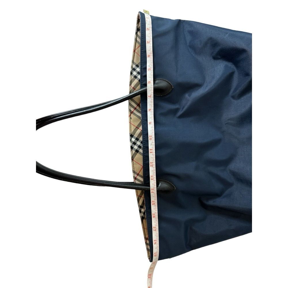 Burberrys Nova Check Blue Label Tote Bag Nylon Navy‎ Blue - Picture 5 of 12